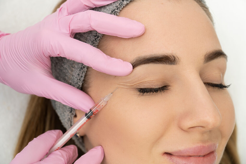 Nurse giving injection on face with Biostimulators in Cedar Park, TX